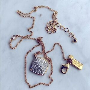 Kate Spade New York Small Square Pave Clay Pendant Necklace.